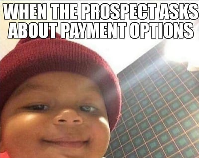 payment options sales meme